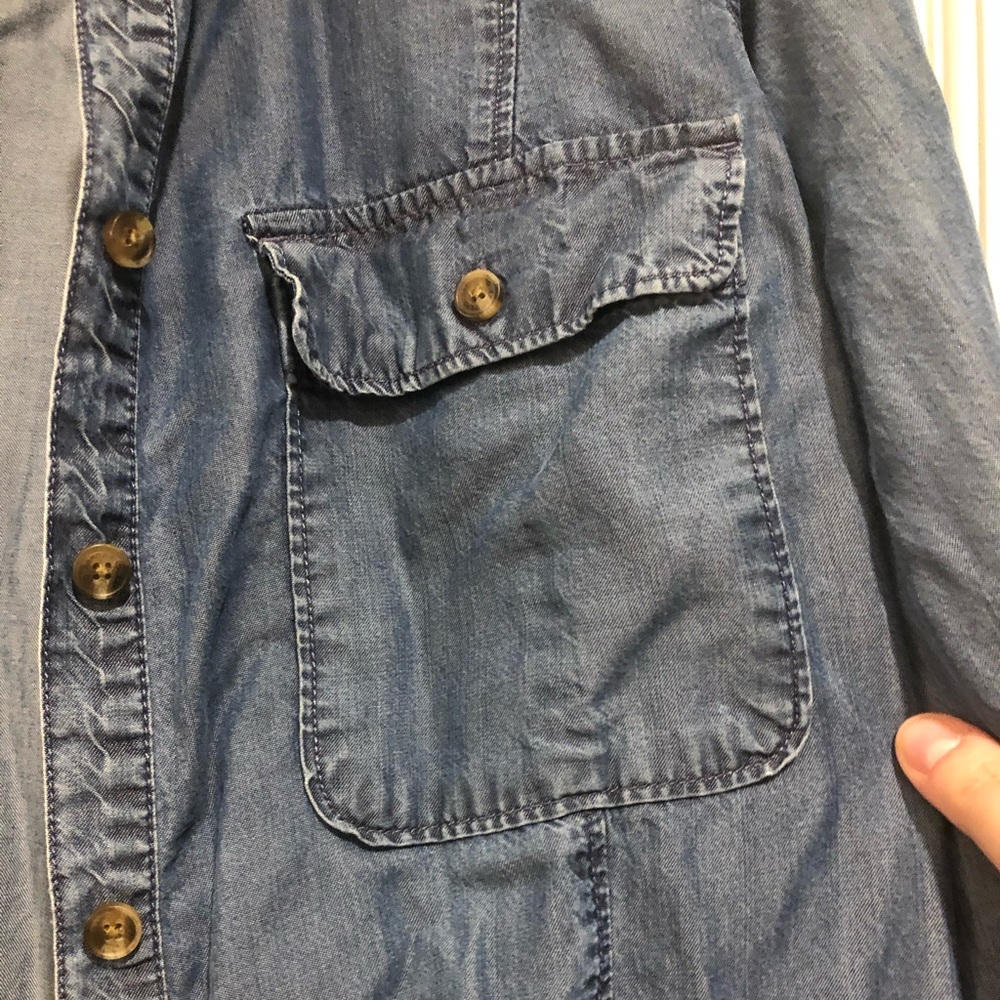 Tencel denim, ‘camp’ shirt, size 14